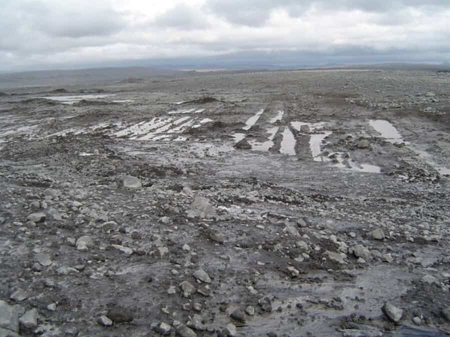 Afbeelding 1: Keileemvlakte zoals nu nog te zien in IJsland.